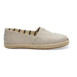 Toms Beige Metallic Canvas Women's Espadrilles Žene - Tenisice Toms - Svijetlo smeđa - 10013508-4 - Size: 4
