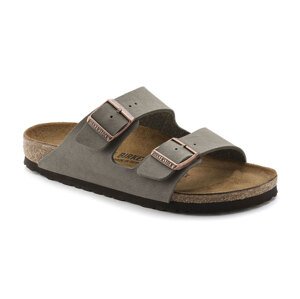 Birkenstock Arizona Nubuck Stone Narrow Fit Unisex - Sandale Birkenstock - Siva - 151213-7 - Size: 7