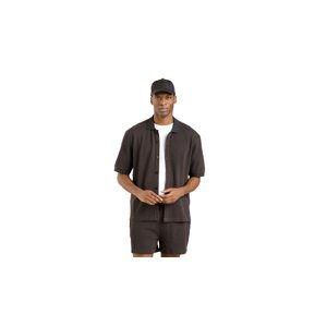 Dedicated Shirt Falkvik Waffle Phantom Black Muškarci - košulja Dedicated - Crna - 22718-L - Size: L