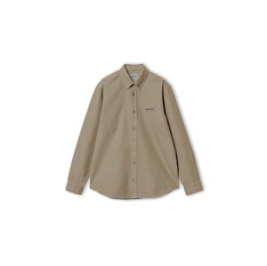 Carhartt WIP L/S Module Script Shirt Leather/Black rigid Muškarci - košulja Carhartt WIP - Svijetlo smeđa - I033768_0DK_01-XL - Size: XL