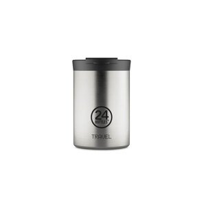 24 Bottles Travel Tumbler Brushed Steel 350ml Unisex - Haljina 24Bottles - Silver - TT_035_brushed_steel-One-size - Size: One size