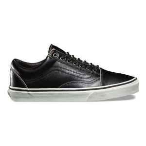 Vans Old Skool All Black Leather Unisex - Tenisice Vans - Crna - VA38G1OE6-3.5UK - Size: 3.5